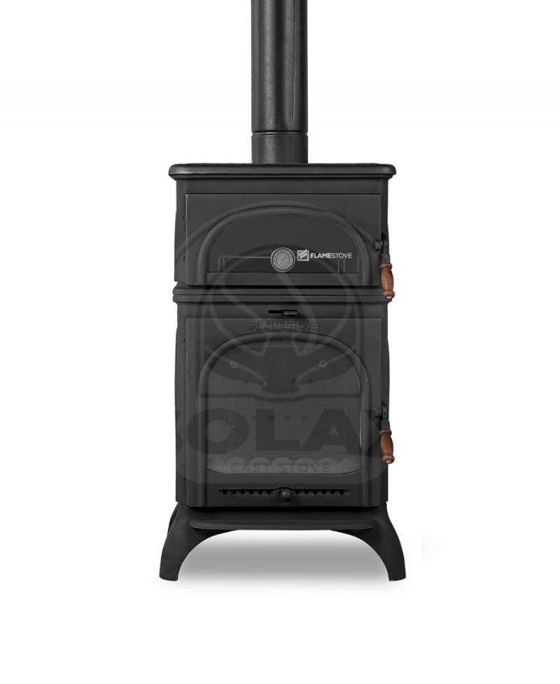Cast iron stove with oven, wood burning stove, fireplace, cooker stove